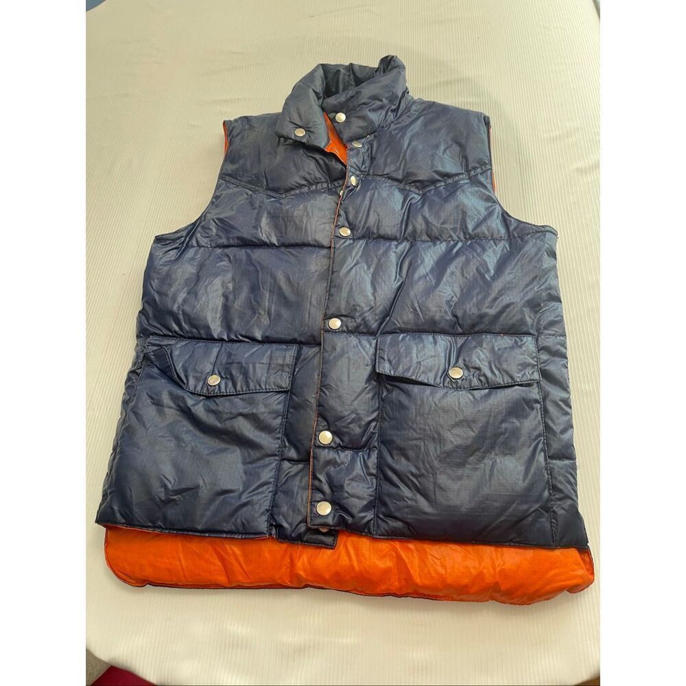Mohawk Vintage Blue Orange Nylon Reversible Vest Size Small